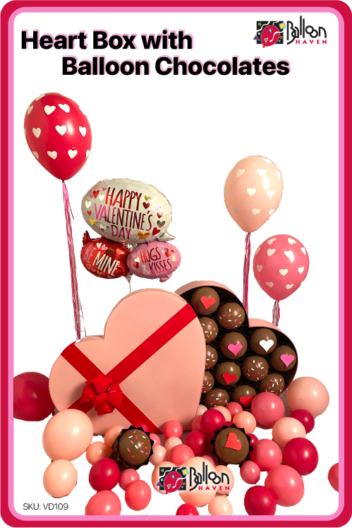 Heart Box with Balloon Chocolates